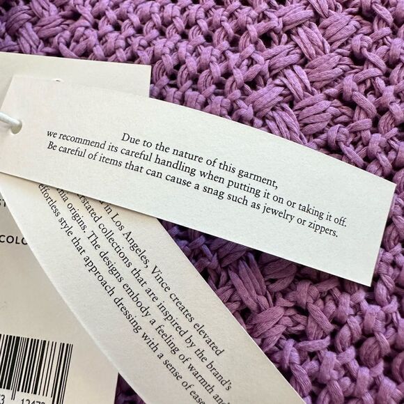 Vince Crochet Chunky Knit Tank Top Lilac Purple Size Medium - Picture 9 of 12